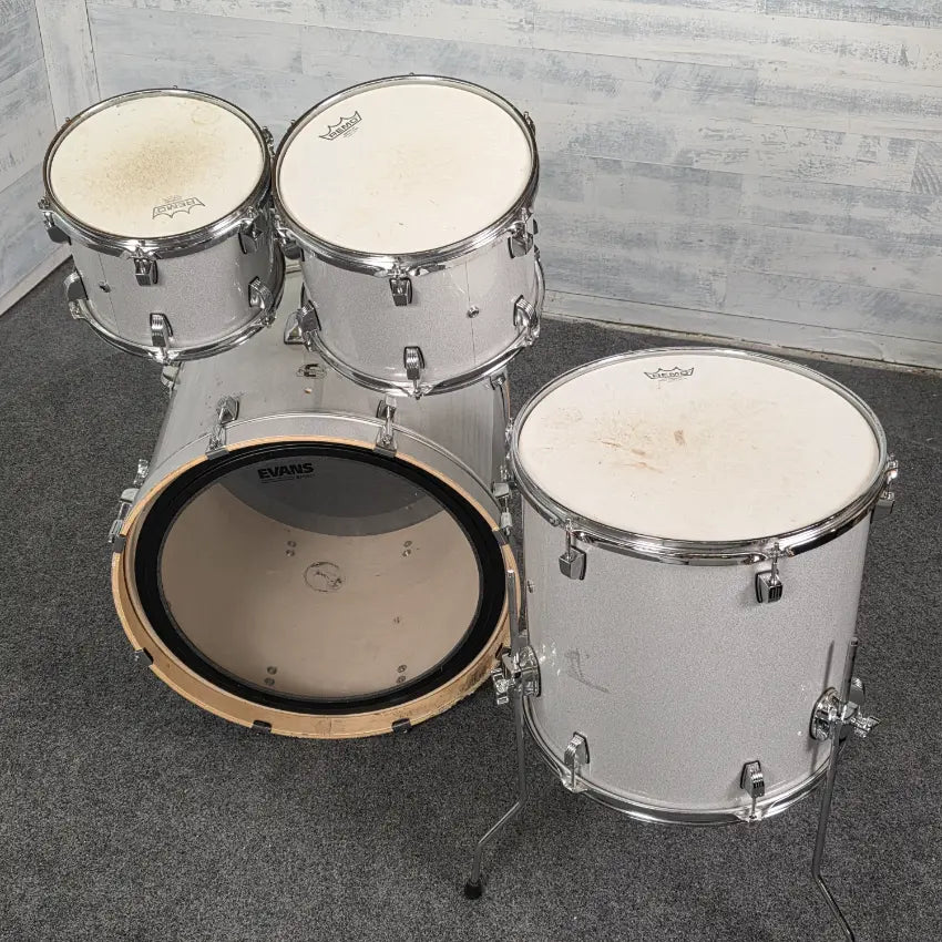 Used Ludwig Accent 5pc Drum Set Silver Sparkle - Fair - Drum Center Of Portsmouth