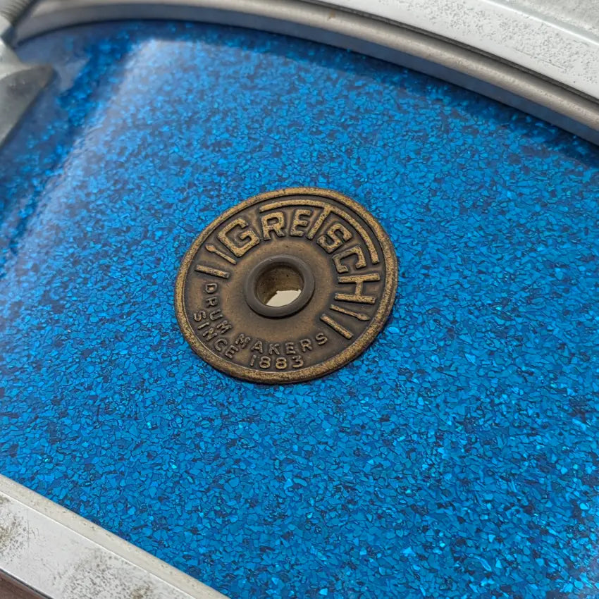 Used Vintage Gretsch Dixieland Snare Drum 14x5.5 Blue Sparkle - Good - Drum Center Of Portsmouth