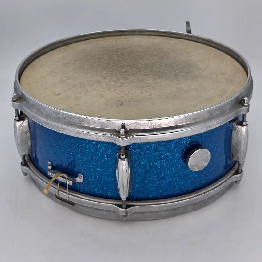 Used Vintage Gretsch Dixieland Snare Drum 14x5.5 Blue Sparkle - Good - Drum Center Of Portsmouth