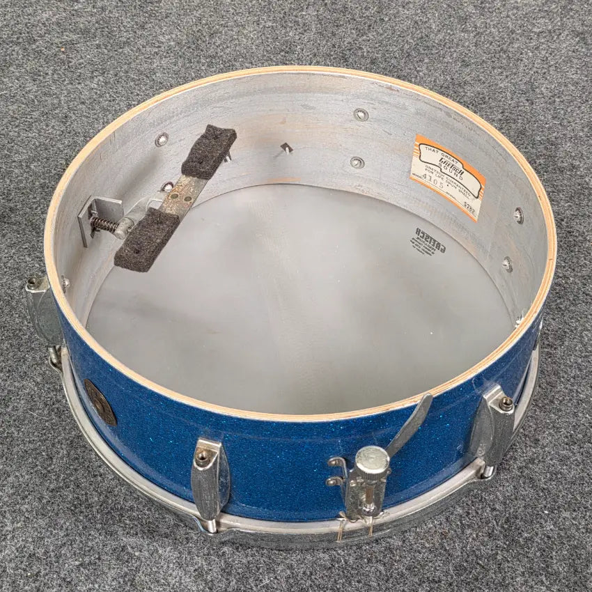 Used Vintage Gretsch Dixieland Snare Drum 14x5.5 Blue Sparkle - Good - Drum Center Of Portsmouth