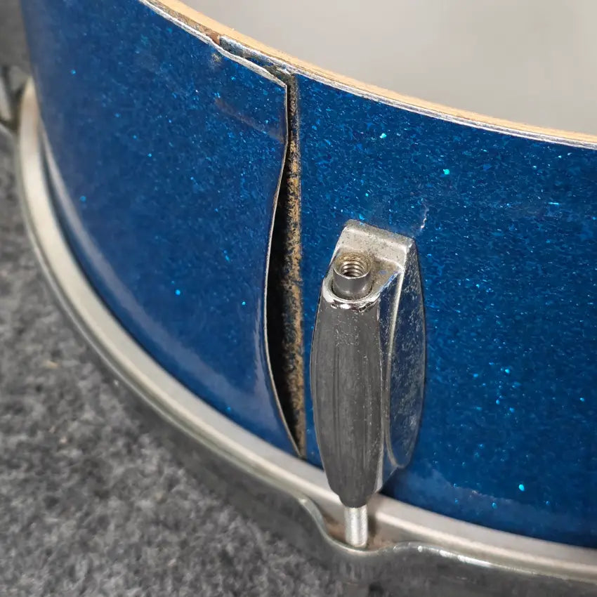 Used Vintage Gretsch Dixieland Snare Drum 14x5.5 Blue Sparkle - Good - Drum Center Of Portsmouth