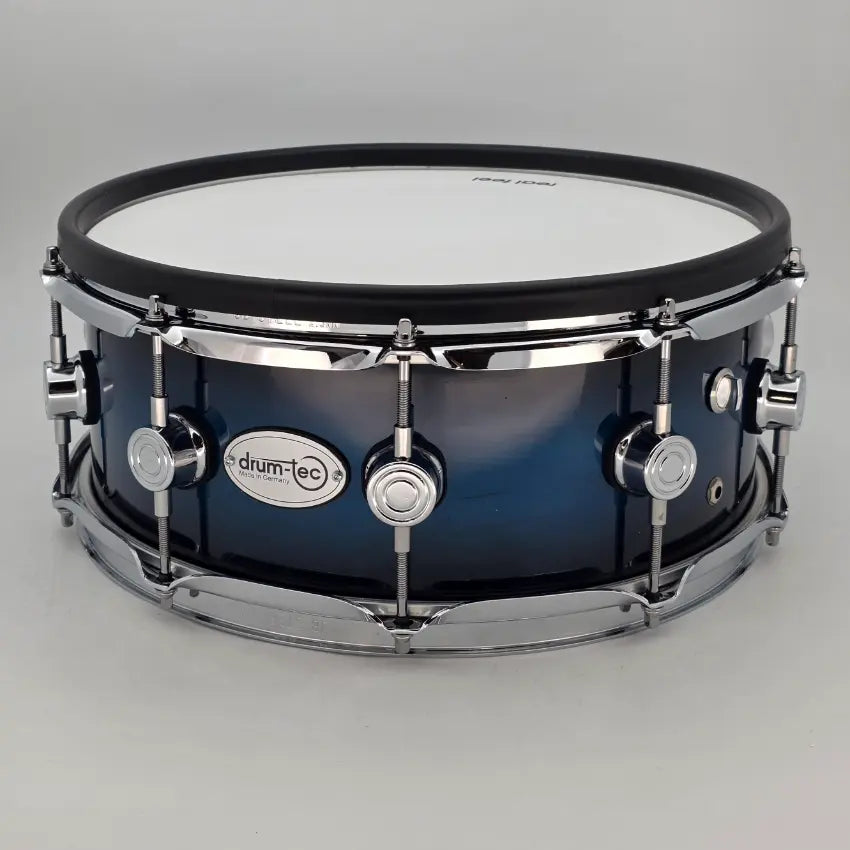 Used Drum-Tec Pro 3 E-Snare Drum 14x5.5 Blue Burst - Excellent - Drum Center Of Portsmouth