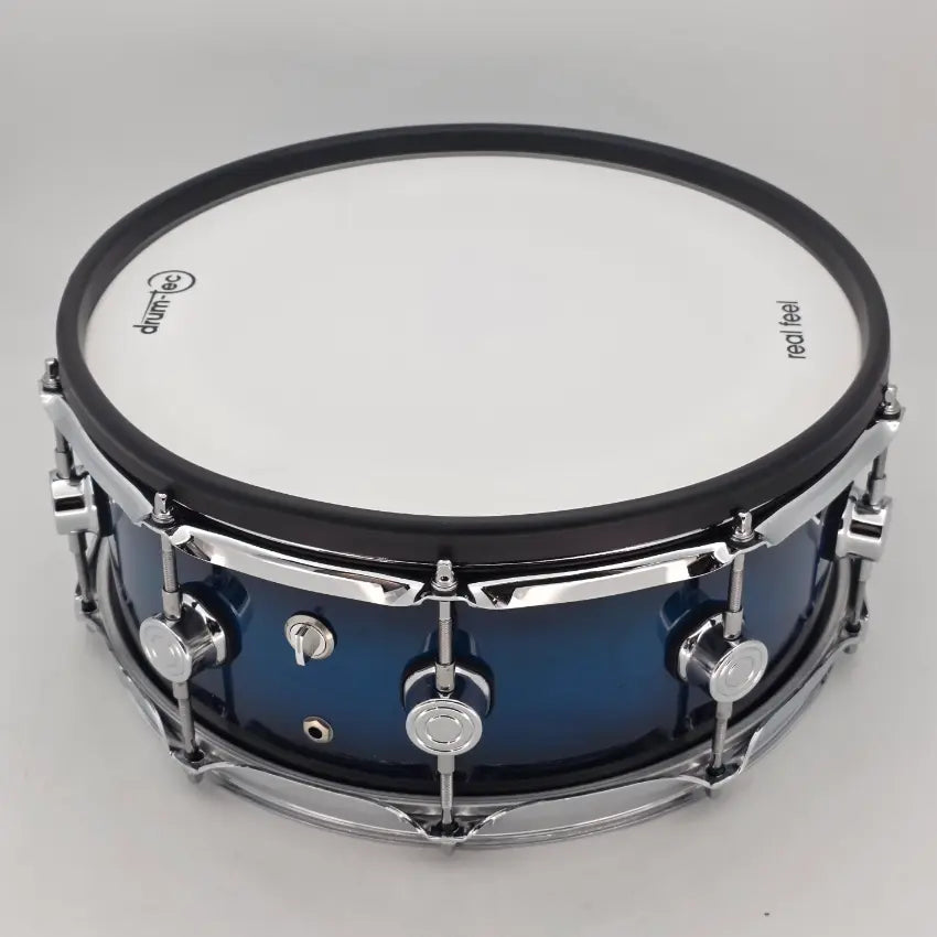 Used Drum-Tec Pro 3 E-Snare Drum 14x5.5 Blue Burst - Excellent - Drum Center Of Portsmouth