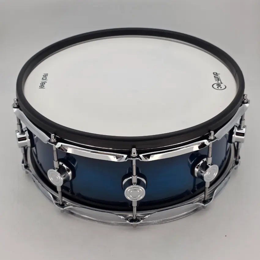 Used Drum-Tec Pro 3 E-Snare Drum 14x5.5 Blue Burst - Excellent - Drum Center Of Portsmouth