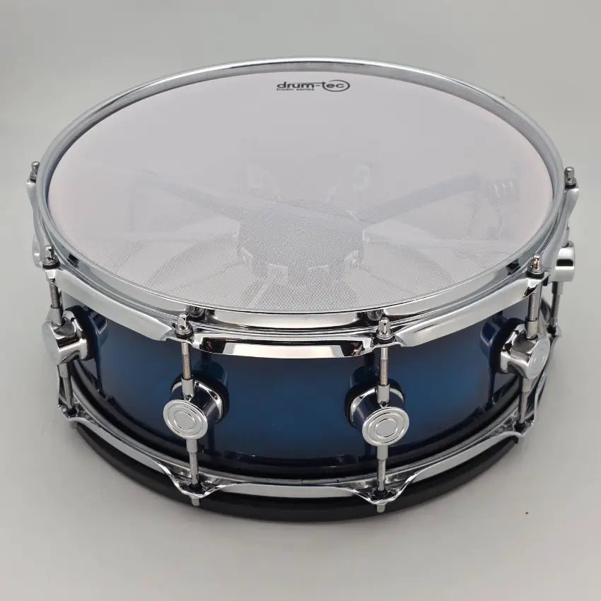 Used Drum-Tec Pro 3 E-Snare Drum 14x5.5 Blue Burst - Excellent - Drum Center Of Portsmouth
