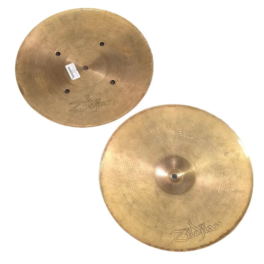 Used Zildjian A Hollow Logo Quick Beat Hi Hat Cymbals 15" 1168/1716 grams - Good - Drum Center Of Portsmouth