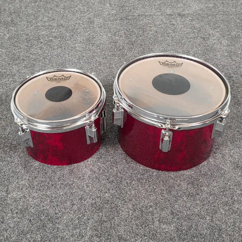 Used Vintage Powersonic Concert Toms 8x5.5 & 10x6.5 Red - Fair - Drum Center Of Portsmouth