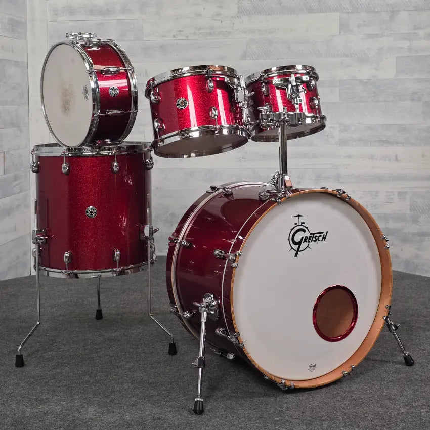 Used Grestch Catalina Club 5pc Drum Set Dark Cherry Sparkle - Very Good - Drum Center Of Portsmouth