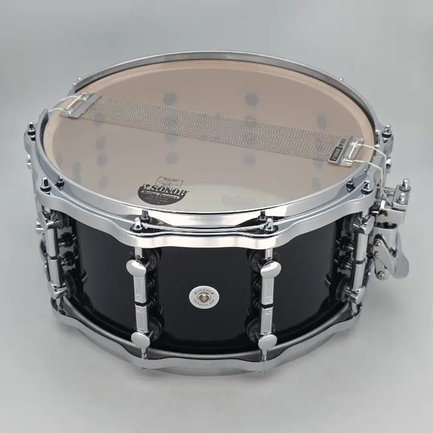 Used Sonor SQ2 Heavy Beech Snare Drum 14x7 Brilliant Black Gloss - Very Good - Drum Center Of Portsmouth
