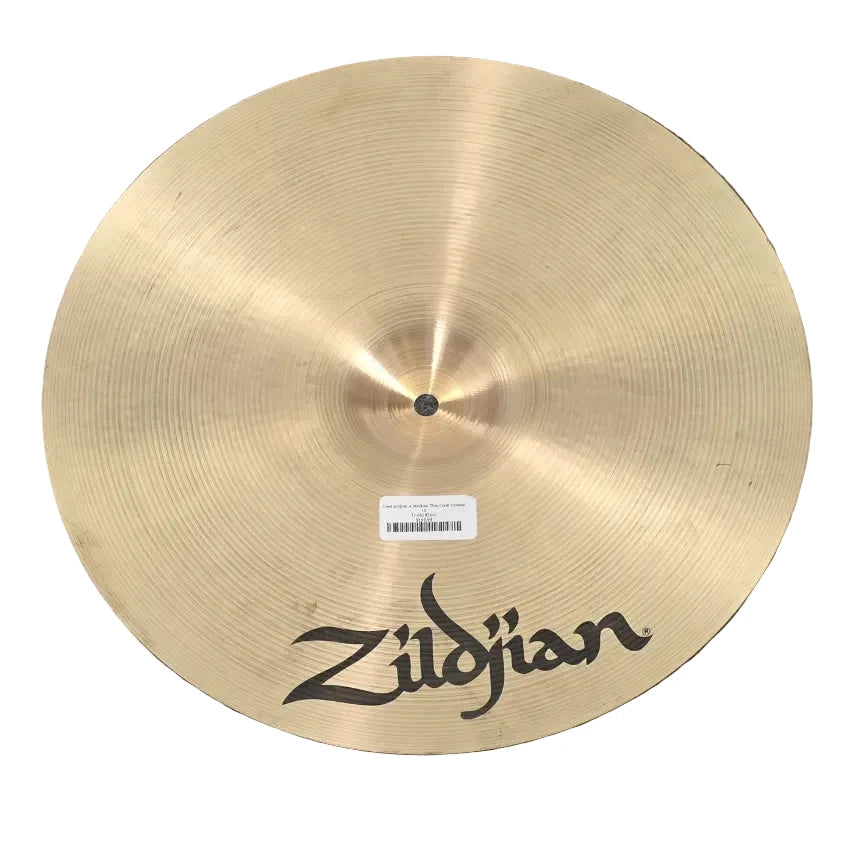 Used Zildjian A Medium Thin Crash Cymbal 16" - Very Good - Drum Center Of Portsmouth