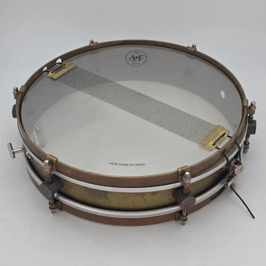 Used A&F Raw Brass Snare Drum 13x3 w/Internal Snare - Good - Drum Center Of Portsmouth