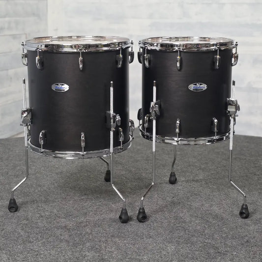 Used Pearl Masters Maple Complete 6pc Drum Set Matte Black Mist - Very Good - Drum Center Of Portsmouth