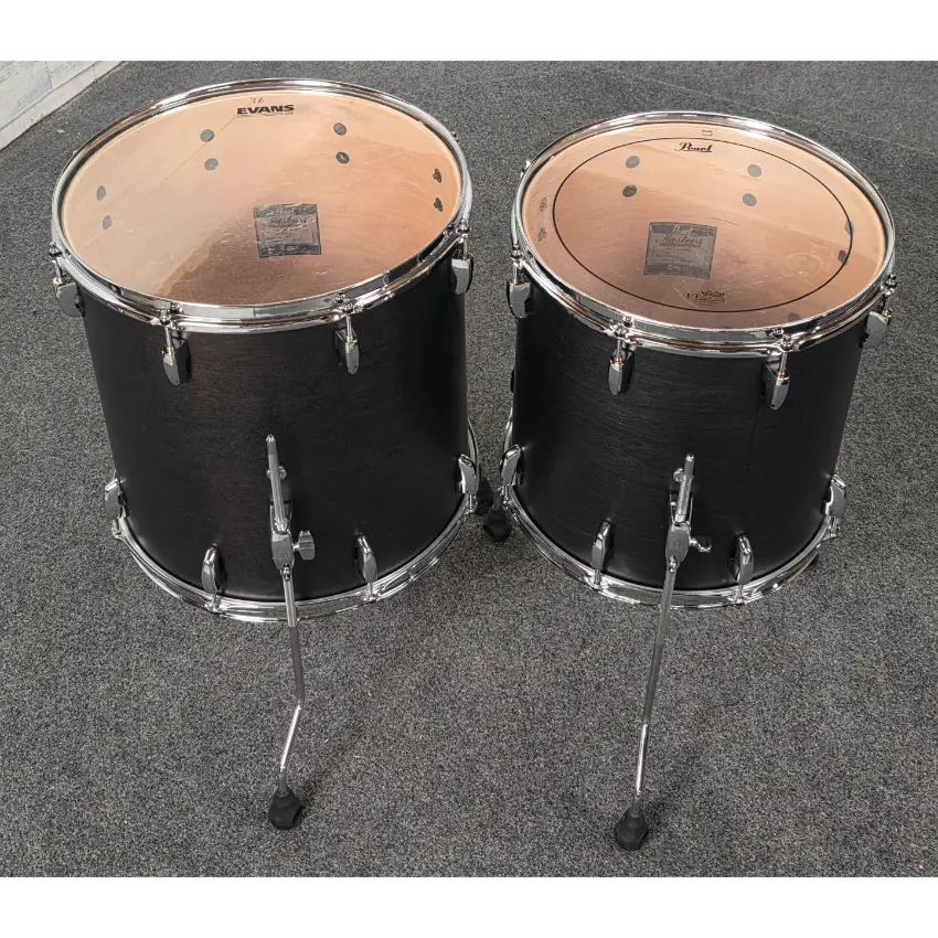 Used Pearl Masters Maple Complete 6pc Drum Set Matte Black Mist - Very Good - Drum Center Of Portsmouth