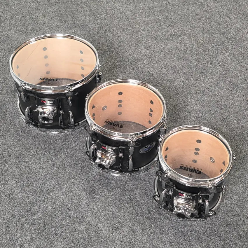 Used Pearl Masters Maple Complete 6pc Drum Set Matte Black Mist - Very Good - Drum Center Of Portsmouth