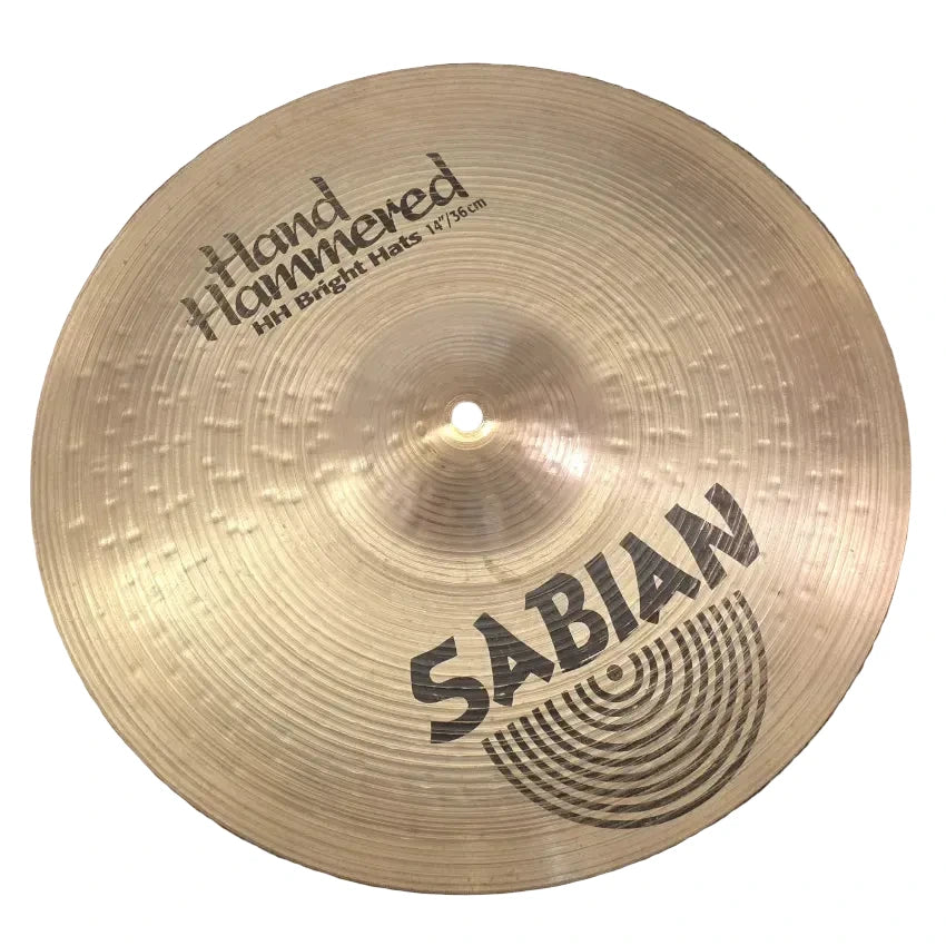 Used Sabian Hand Hammered Bright Hi Hat Cymbals 14" - Very Good - Drum Center Of Portsmouth