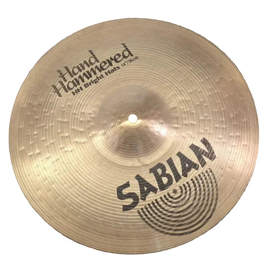 Used Sabian Hand Hammered Bright Hi Hat Cymbals 14" - Very Good - Drum Center Of Portsmouth