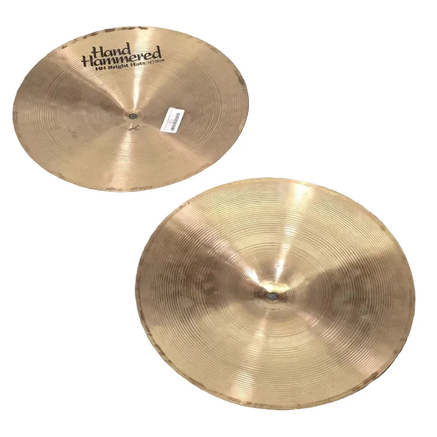 Used Sabian Hand Hammered Bright Hi Hat Cymbals 14" - Very Good - Drum Center Of Portsmouth