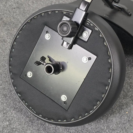 Used Roc-N-Soc Spindle Drum Throne Round Seat Black w/ Back Rest - Good - Drum Center Of Portsmouth