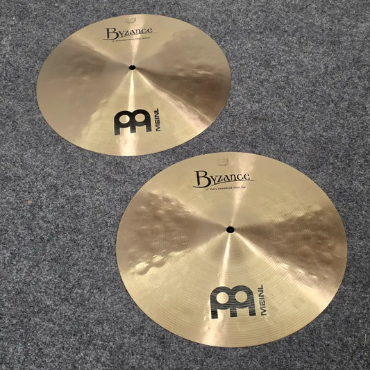 Used Meinl Byzance Traditional Extra Hammered Hi Hat Cymbals 14" - Very Good - Drum Center Of Portsmouth