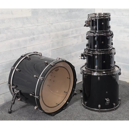 Used Tama Starclassic Maple 5pc Drum Set Piano Black w/ Black Nickel Hardware - Very Good - Drum Center Of Portsmouth