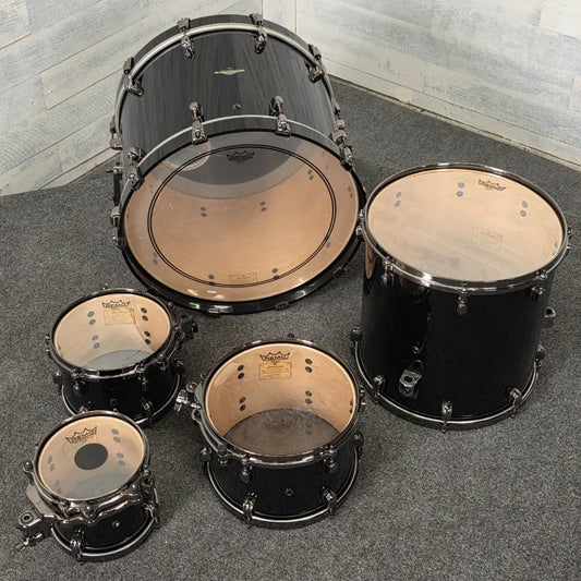 Used Tama Starclassic Maple 5pc Drum Set Piano Black w/ Black Nickel Hardware - Very Good - Drum Center Of Portsmouth