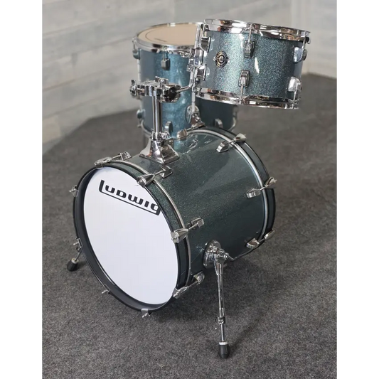 Used Ludwig Breakbeats 3pc Drum Set Azure Sparkle - Fair - Drum Center Of Portsmouth