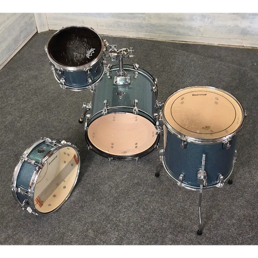 Used Ludwig Breakbeats 3pc Drum Set Azure Sparkle - Fair - Drum Center Of Portsmouth