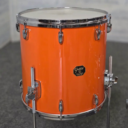 Used Gretsch USA Custom 3pc Drum Set Orange Gloss - Excellent - Drum Center Of Portsmouth