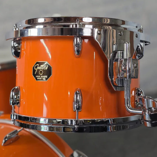 Used Gretsch USA Custom 3pc Drum Set Orange Gloss - Excellent - Drum Center Of Portsmouth