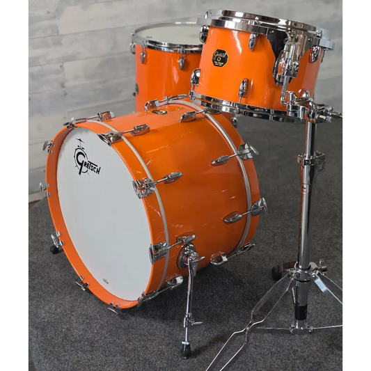 Used Gretsch USA Custom 3pc Drum Set Orange Gloss - Excellent - Drum Center Of Portsmouth