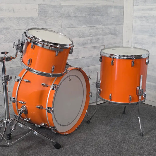 Used Gretsch USA Custom 3pc Drum Set Orange Gloss - Excellent - Drum Center Of Portsmouth