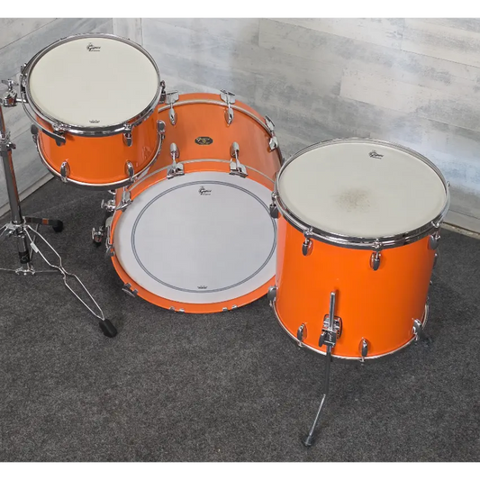 Used Gretsch USA Custom 3pc Drum Set Orange Gloss - Excellent - Drum Center Of Portsmouth