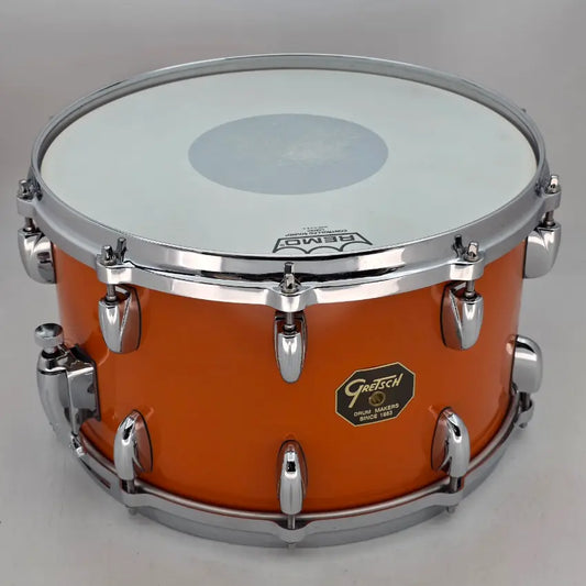 Used Grestch USA Custom Snare Drum Orange Gloss 14x8 - Excellent - Drum Center Of Portsmouth