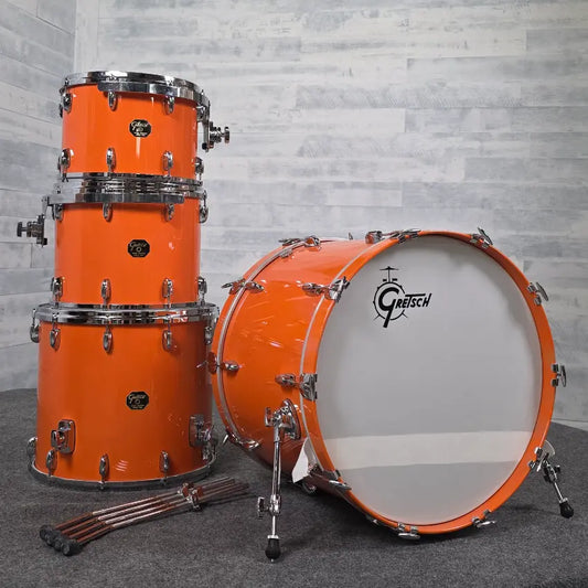 Used Gretsch USA Custom 4pc Drum Set Orange Gloss - Very Good - Drum Center Of Portsmouth