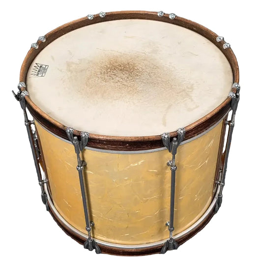 Used Ludwig & Ludwig Marching Snare Drum Gold Sparkle 16x12 - Very Good - Drum Center Of Portsmouth