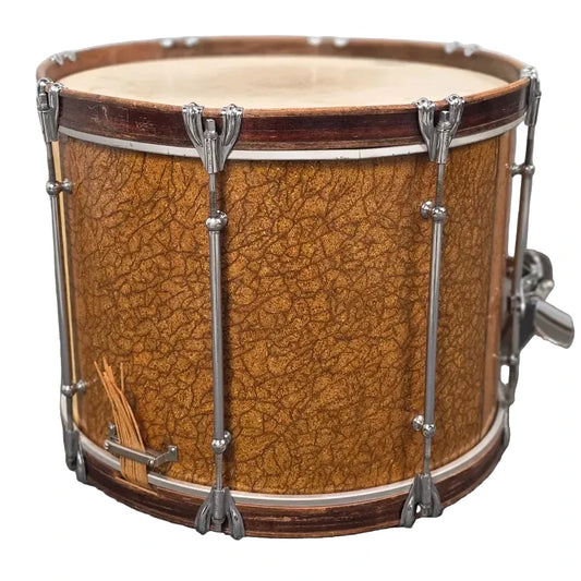 Used Ludwig & Ludwig Marching Snare Drum Gold Sparkle 16x12 - Very Good - Drum Center Of Portsmouth