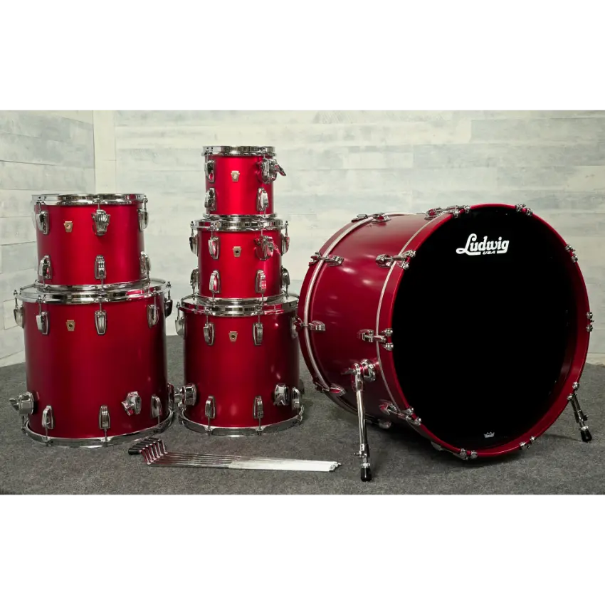 Used Ludwig Classic Maple 6pc Drum Set Diablo Red - Very Good - Drum Center Of Portsmouth