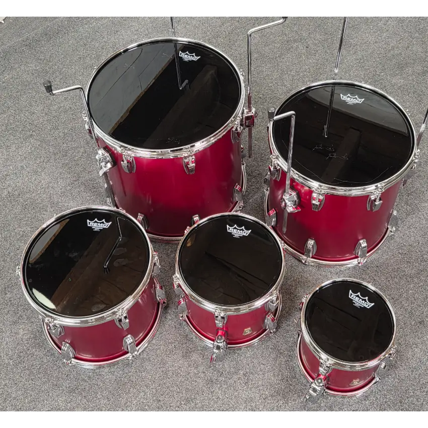 Used Ludwig Classic Maple 6pc Drum Set Diablo Red - Very Good - Drum Center Of Portsmouth