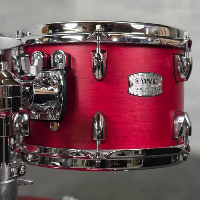 Used Yamaha Tour Custom Maple 4pc Drum Set Candy Apple Satin - Excellent - Drum Center Of Portsmouth