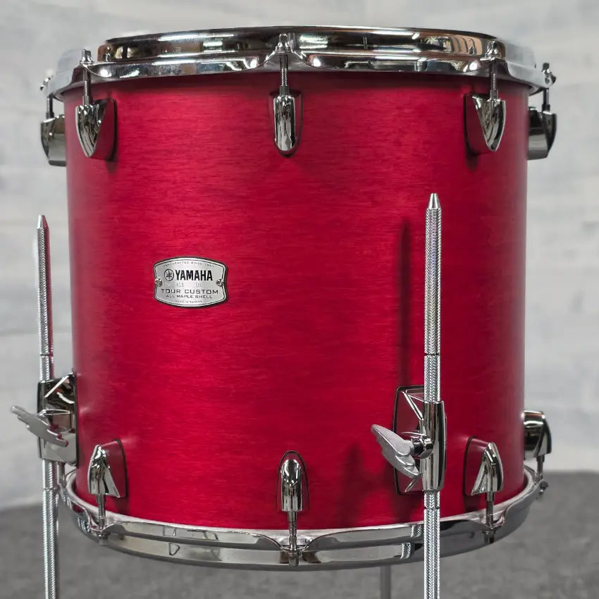 Used Yamaha Tour Custom Maple 4pc Drum Set Candy Apple Satin - Excellent - Drum Center Of Portsmouth