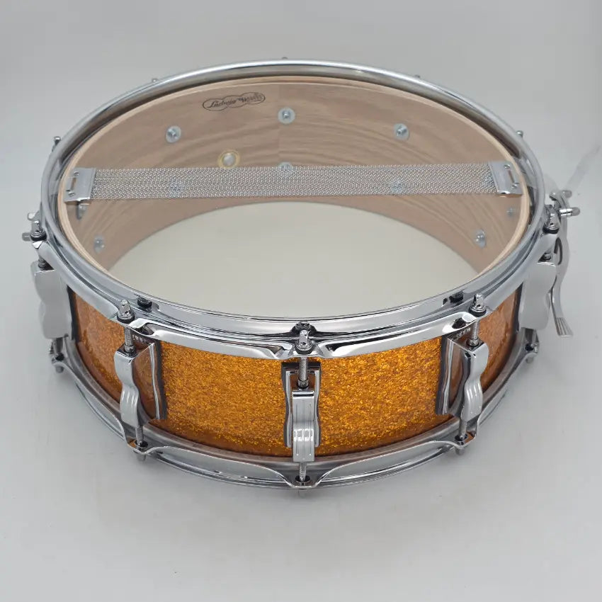 Used Ludwig Classic Oak Snare Drum 14x5 Orange Sparkle - Very Good - Drum Center Of Portsmouth