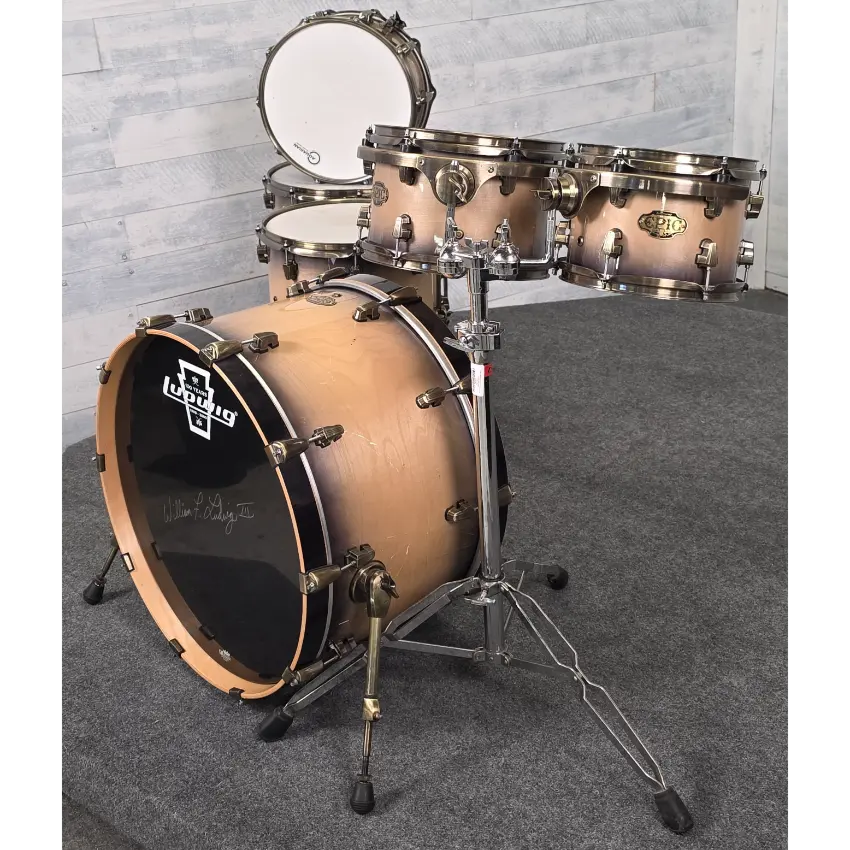 Used Ludwig Epic 6pc Drum Set w/Double Tom Stand - Good - Drum Center Of Portsmouth
