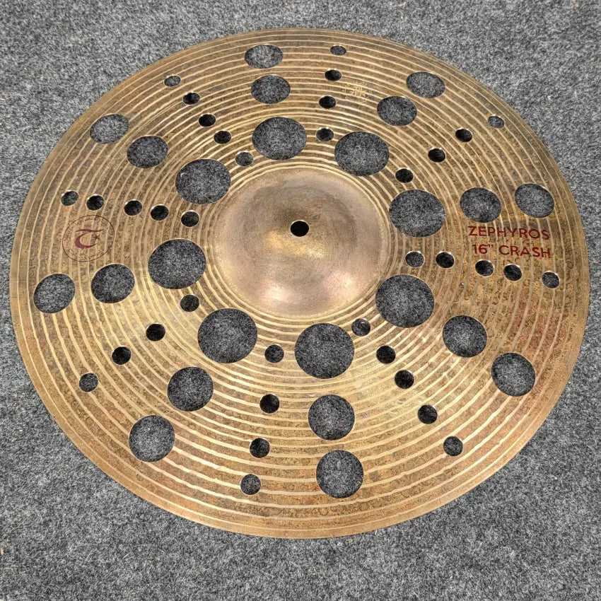 Used Turkish Zephyros Holey Crash Cymbal 16" - Very Good - Drum Center Of Portsmouth