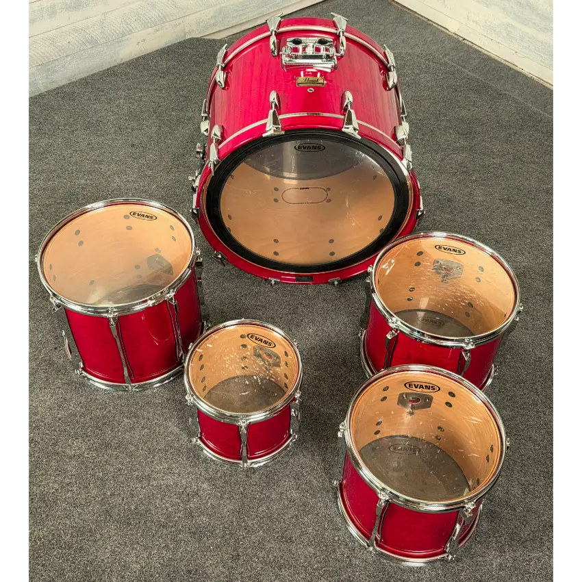 Used Vintage Pearl BLX 6pc Drum Set Sequoia Red - Very Good - Drum Center Of Portsmouth