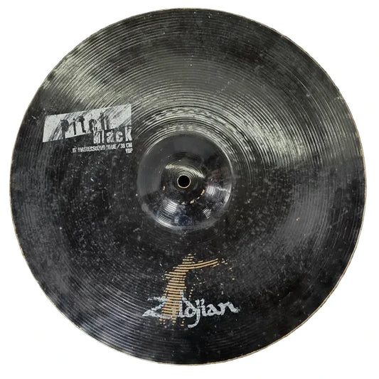 Used Zildjian Pitch Black Hi Hat Cymbals 15" - Good - Drum Center Of Portsmouth
