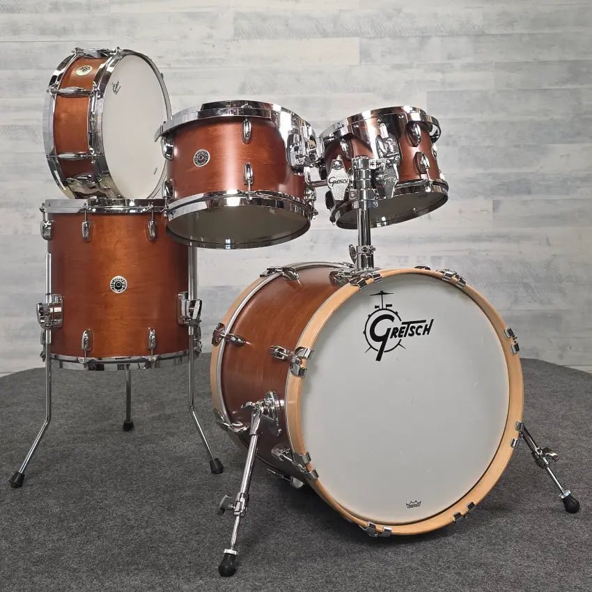 Used Gretsch Brooklyn 5pc Drum Set Satin Mahogany - Very Good - Drum Center Of Portsmouth