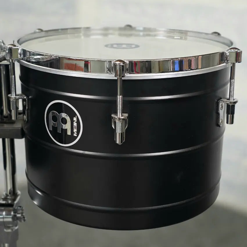 Used Meinl Marathon Steel Timbales 14 & 15 Deep Black Powder Coated - Very Good - Drum Center Of Portsmouth