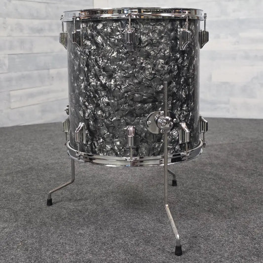 Used Vintage '60s Rogers Floor Tom Black Diamond Pearl 16x16 - Fair - Drum Center Of Portsmouth
