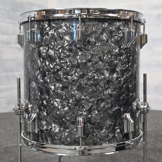 Used Vintage '60s Rogers Floor Tom Black Diamond Pearl 16x16 - Fair - Drum Center Of Portsmouth