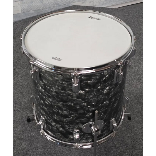 Used Vintage '60s Rogers Floor Tom Black Diamond Pearl 16x16 - Fair - Drum Center Of Portsmouth